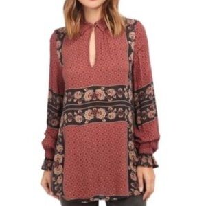Free People Rust Floral Print Tunic